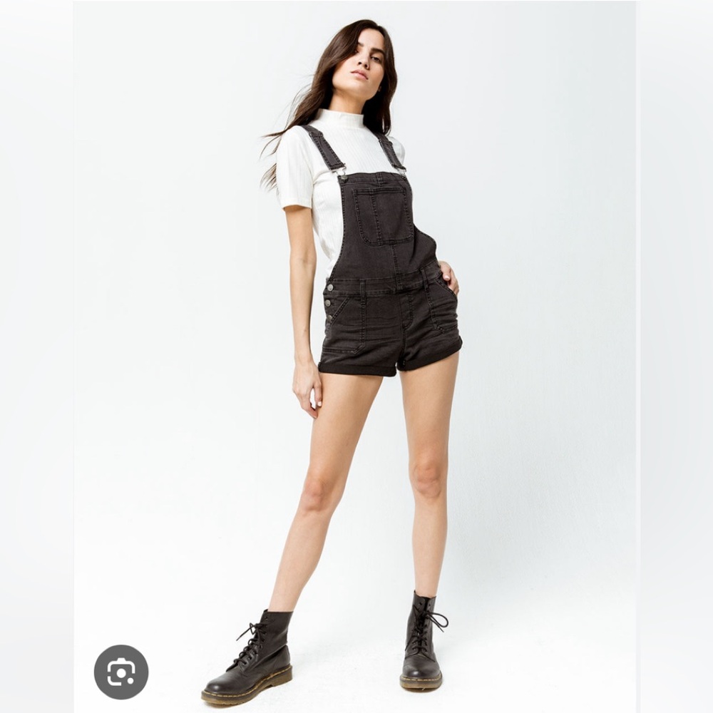 RSQ Black Short Overalls